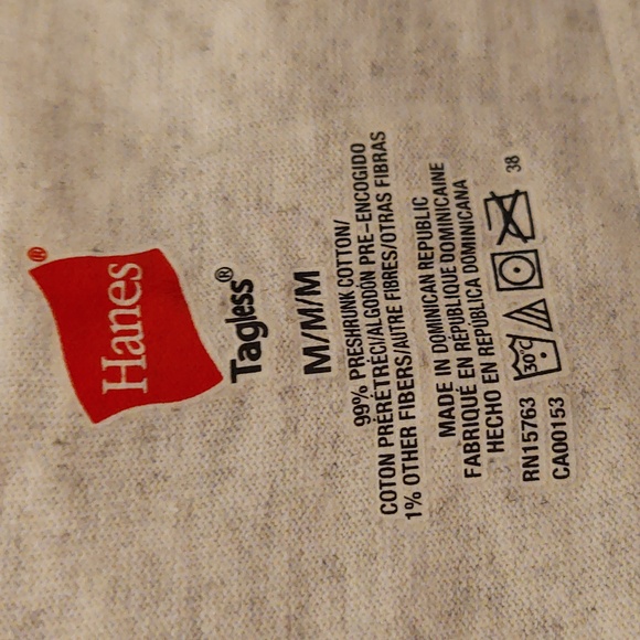*SALE* NWOT Bundle of 3 Hanes Tagless Heathered Light Gray Tees Size M - Picture 2 of 3